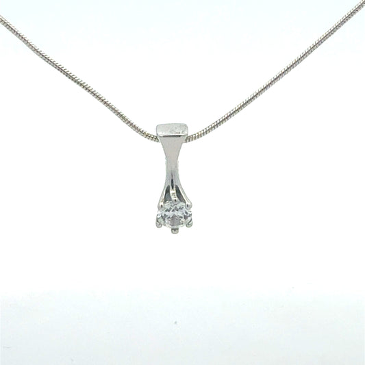 Zirkonia-Anhänger Detail - 925 Sterlingsilber Kette