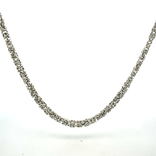 Königskette aus 925er Sterlingsilber, 45 cm lang, 24,15 g - Detailansicht der hochwertigen Verarbeitung