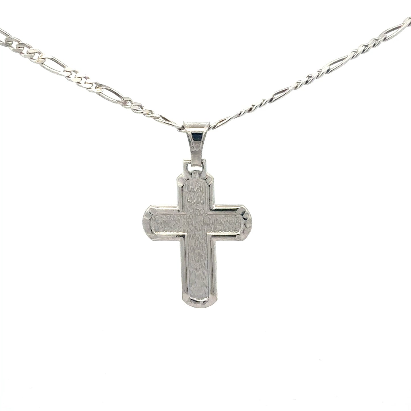 Religiöser Schmuck Silberkette mit Kreuz komplett