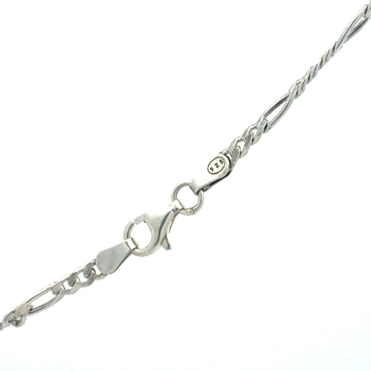 Figaro-Kette Silber 925 – 12,87 g, 60 cm mit Kreuz-Anhänger Anhänger Juwelier Alen