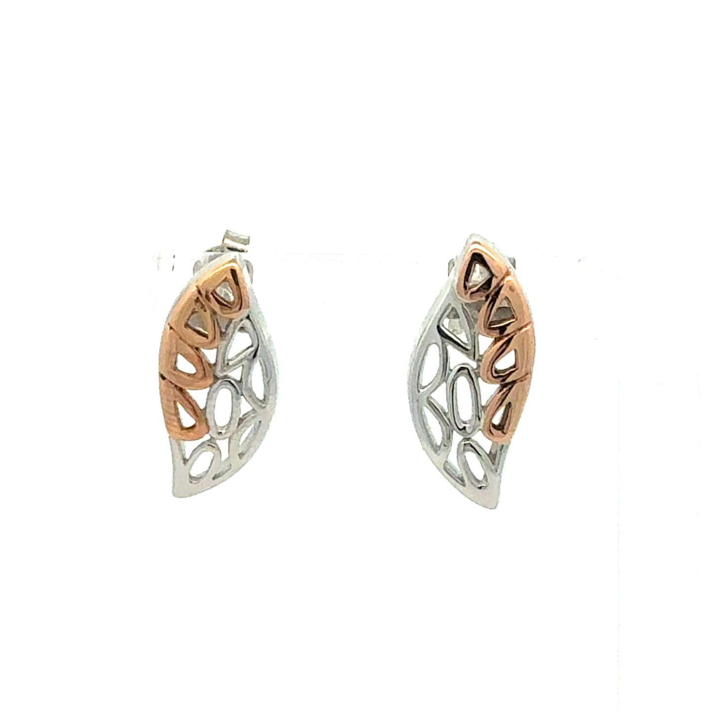 Ohrringe Silber 925 rosé vergoldet - Frontansicht
