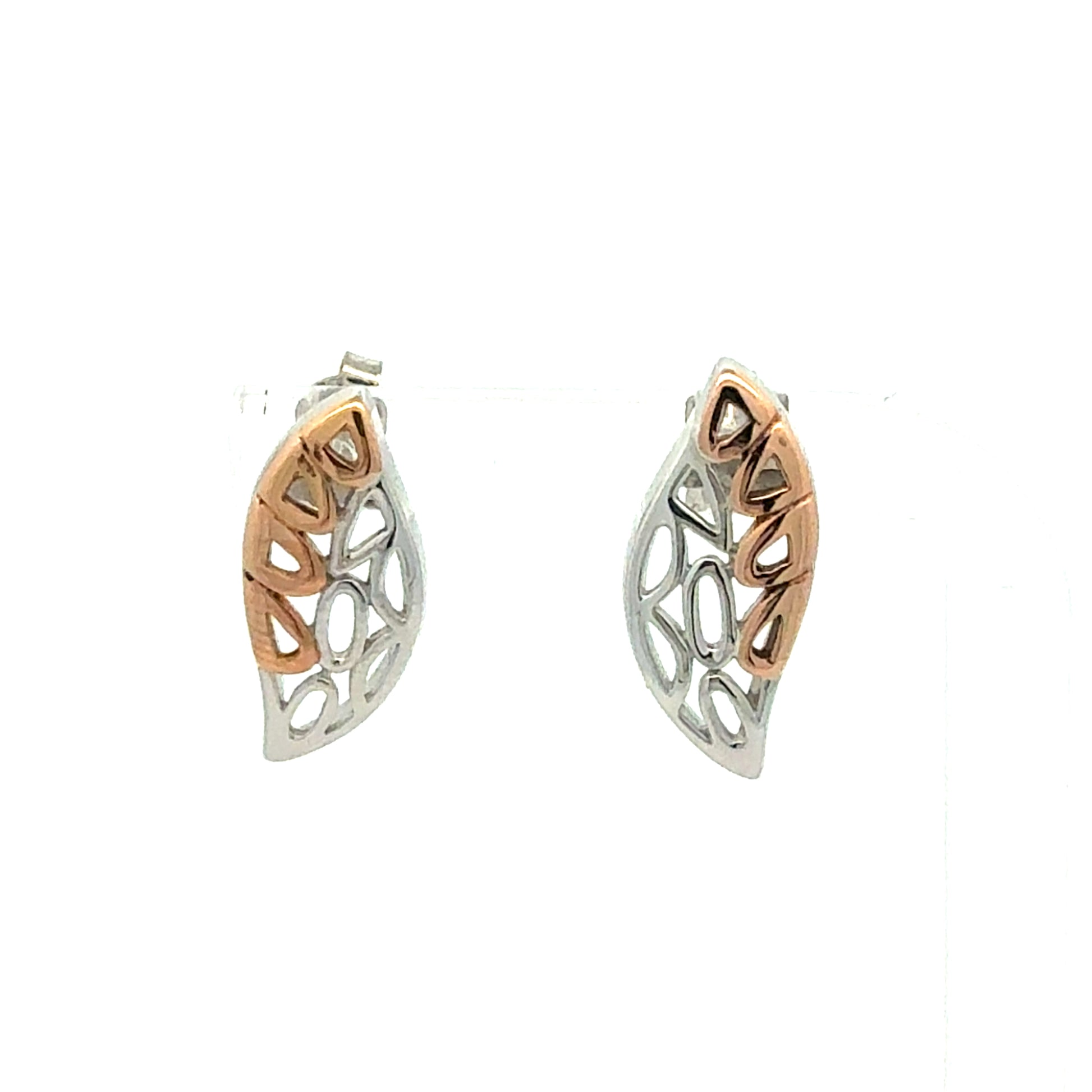 Ohrringe Silber 925 rosé vergoldet - Frontansicht
