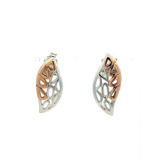 Ohrringe Silber 925 rosé vergoldet - Frontansicht
