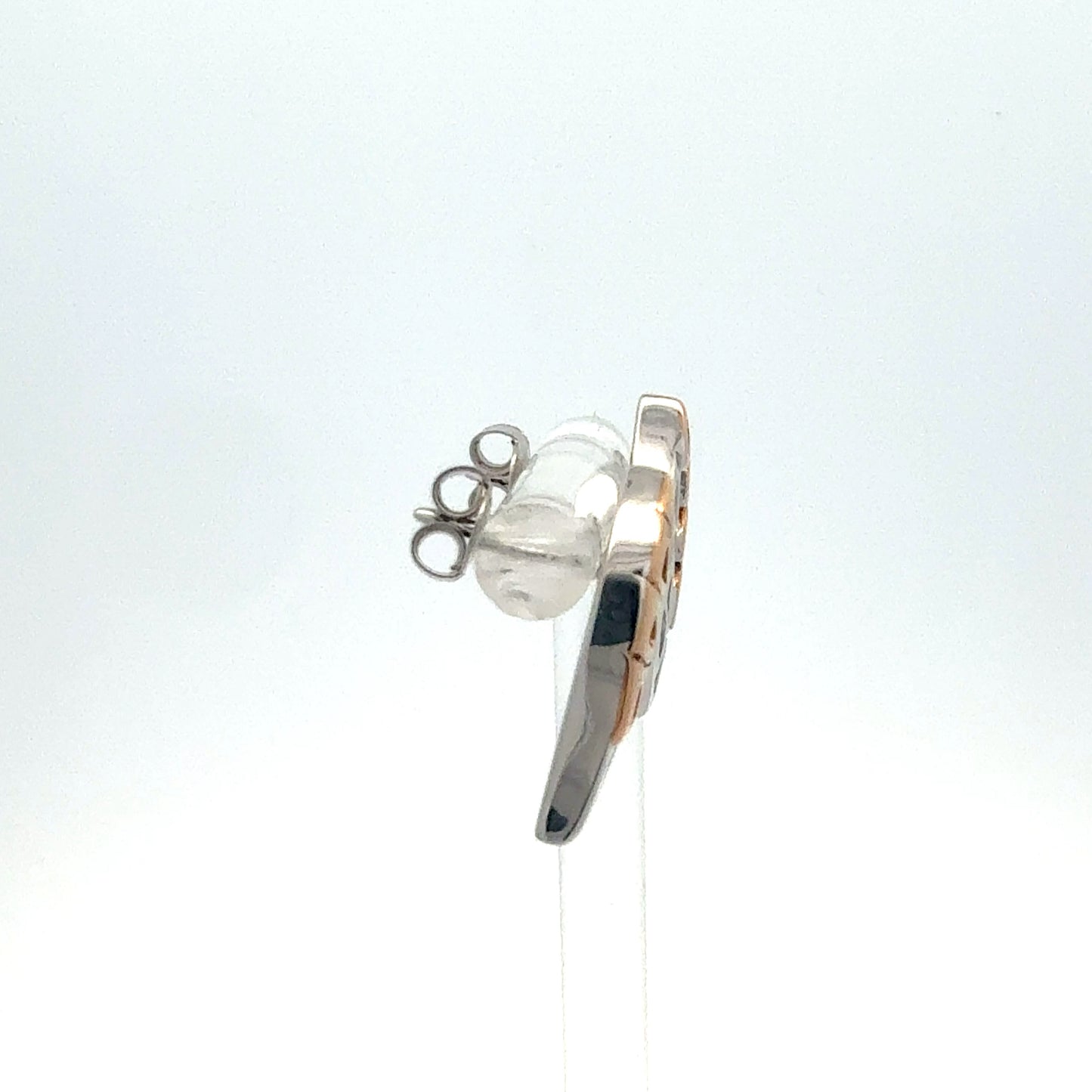 Ohrringe Silber 925 halb rosé vergoldet - Nahaufnahme Seitenansicht