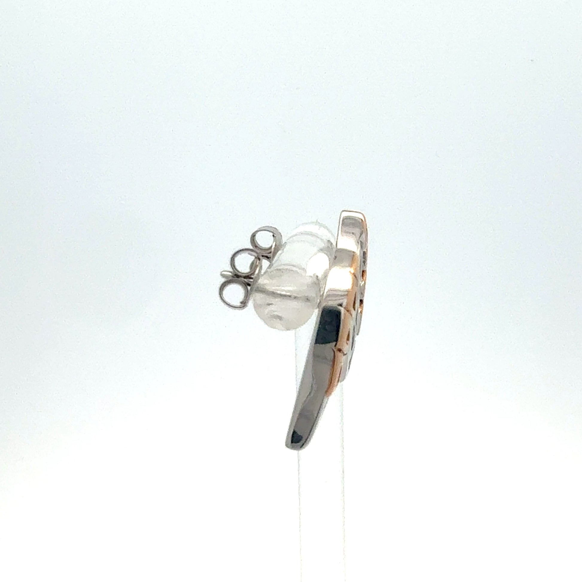 Ohrringe Silber 925 halb rosé vergoldet - Nahaufnahme Seitenansicht