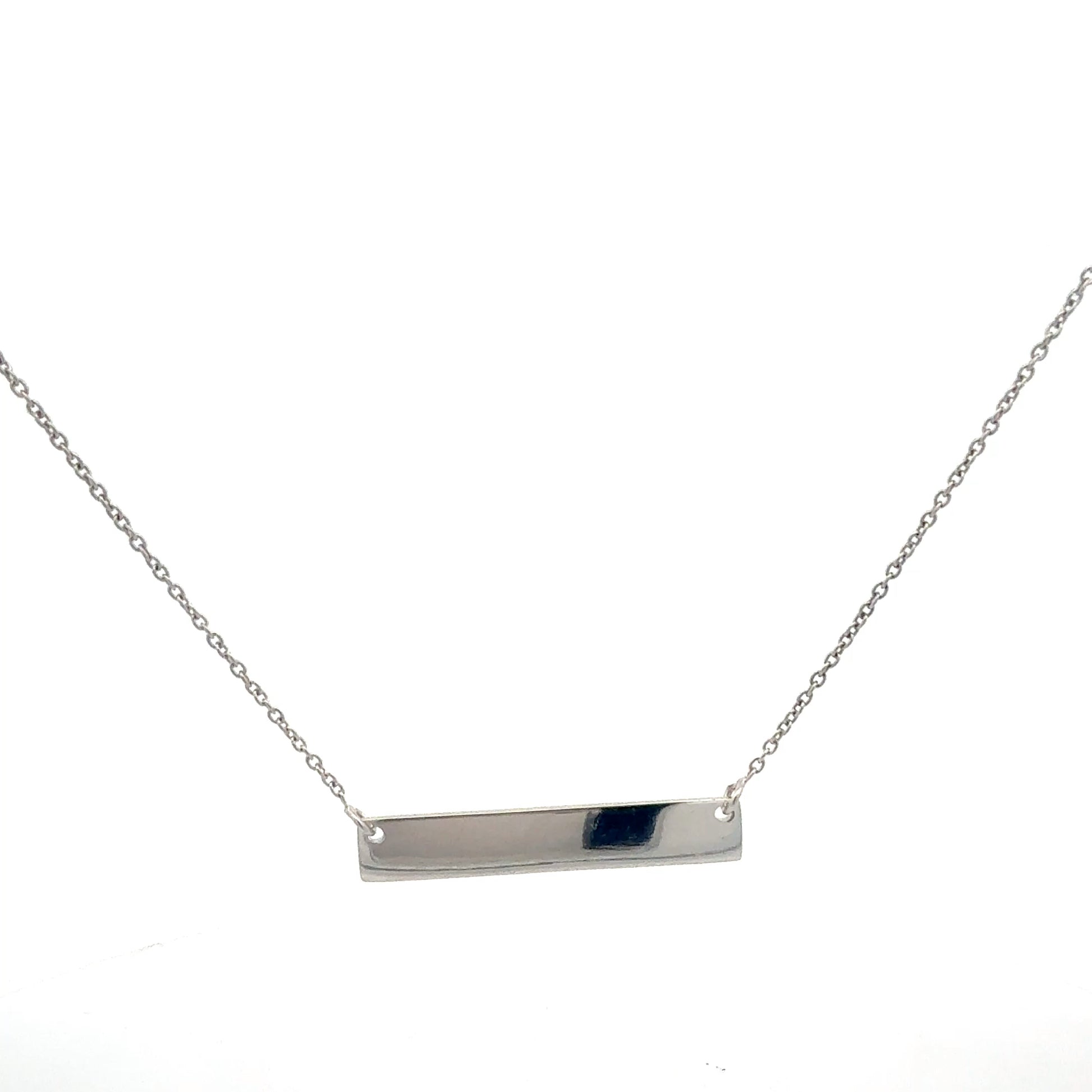 Silberkette 925 mit Namensplättchen 50cm - Detailansicht des personalisierbaren Anhängers