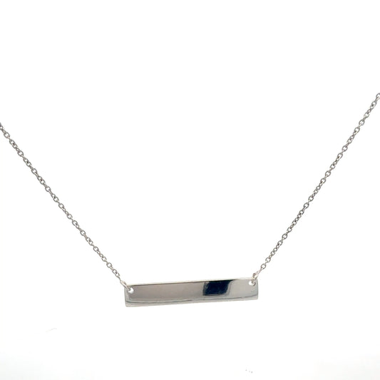 Silberkette 925 mit Namensplättchen 50cm - Detailansicht des personalisierbaren Anhängers