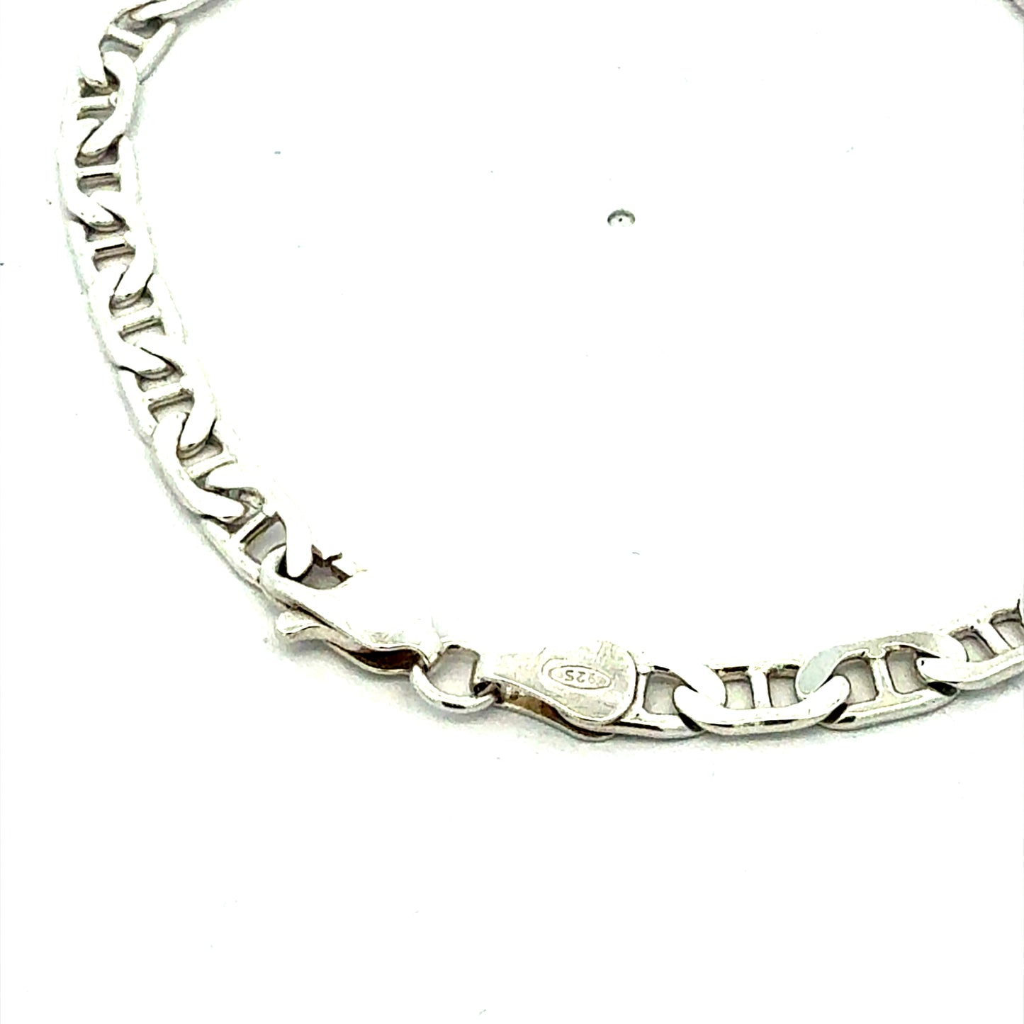 Verschluss und Stempel 925 Silberarmband Figaro