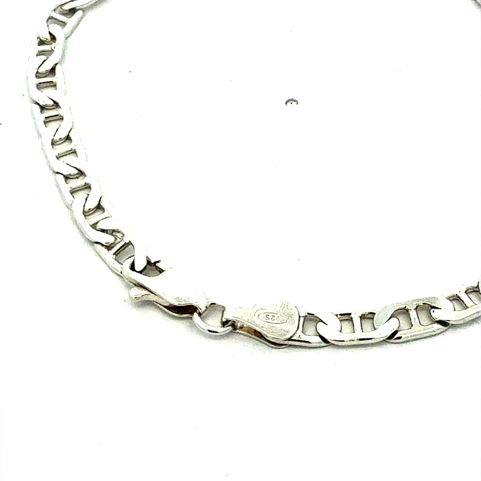 Verschluss und Stempel 925 Silberarmband Figaro