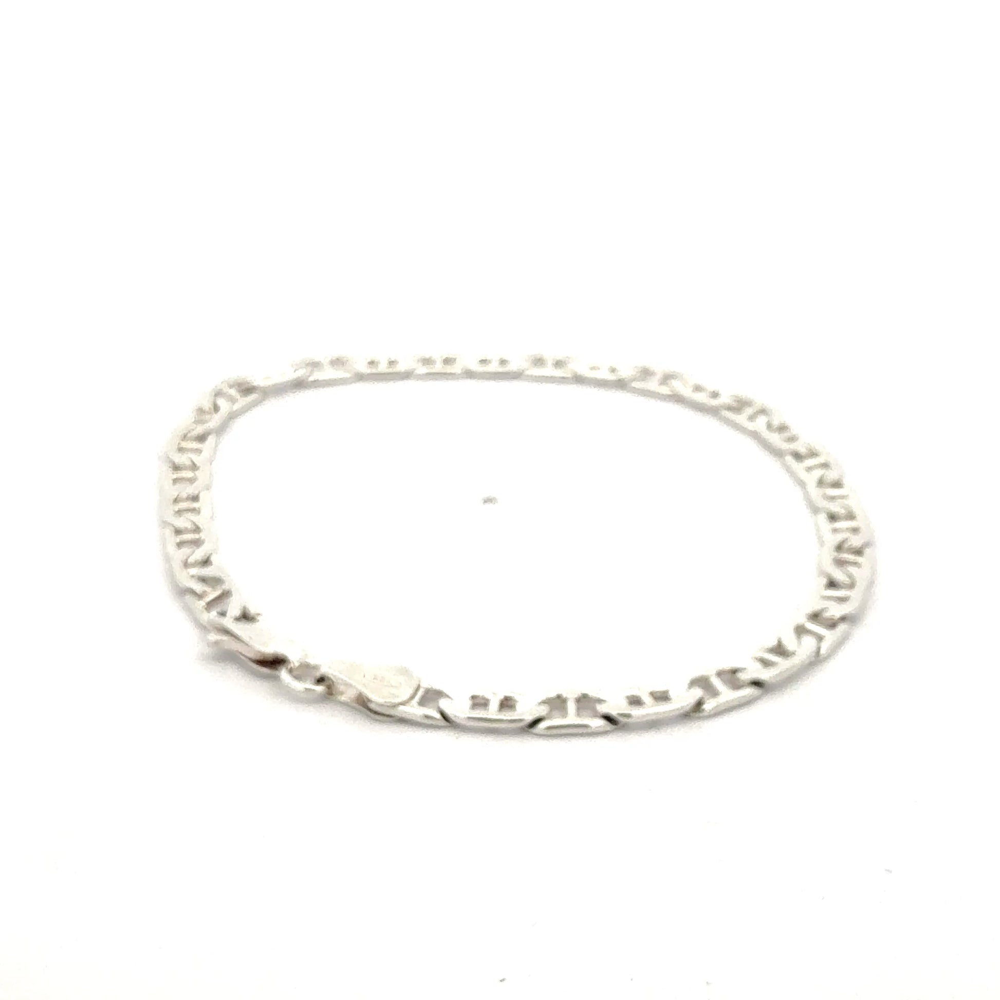 Verschluss und Stempel 925 Silberarmband Figaro