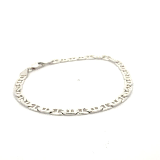 Detailansicht Figaro Kettenglieder 925 Sterlingsilber Armband