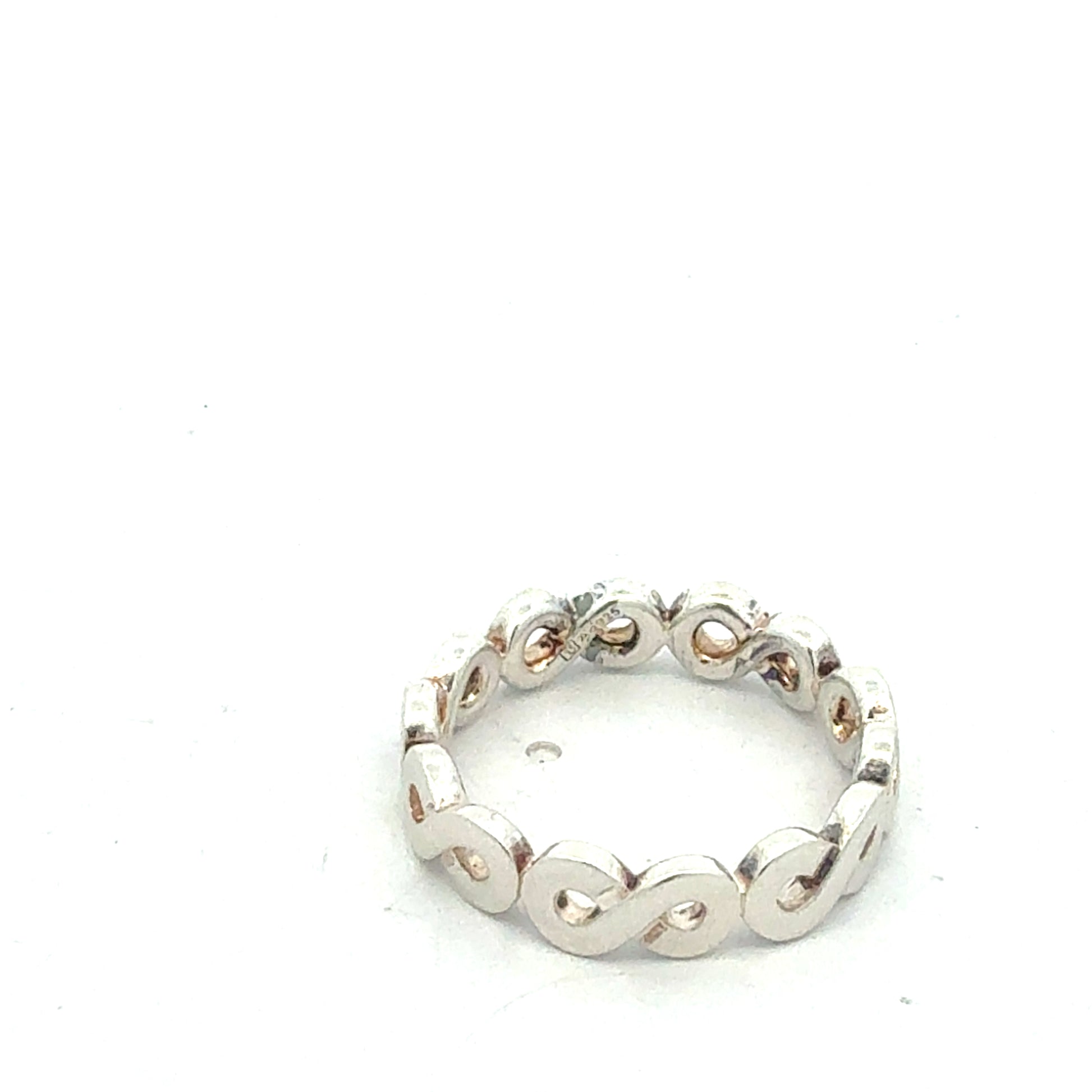 Silberring Unendlichkeit-Design Seitenansicht, 925 Sterlingsilber