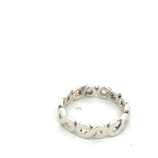 Silberring Unendlichkeit-Design Seitenansicht, 925 Sterlingsilber