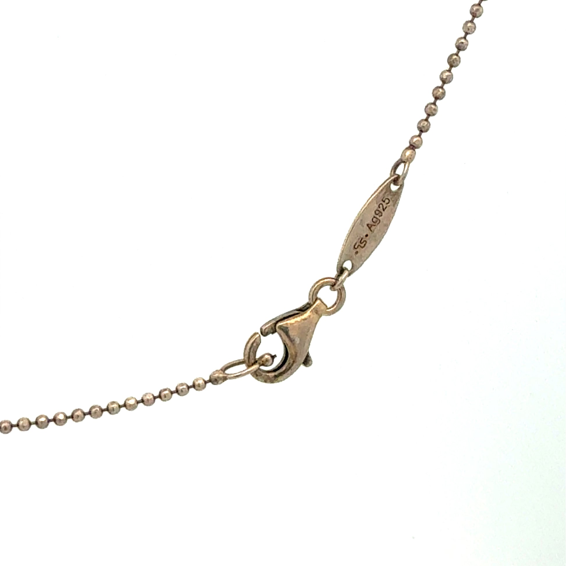 925 Sterling Silber Kette mit Auge-Anhänger Verschluss mit Stempel