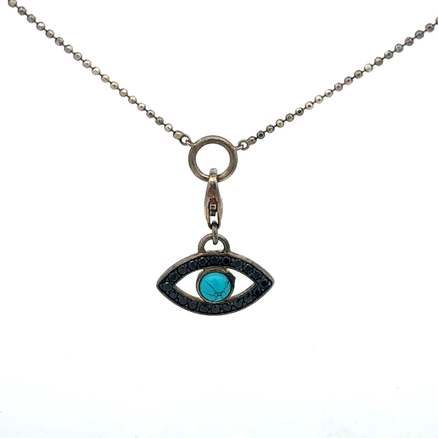 925 Sterling Silber Kette mit Auge-Anhänger, 43 cm Länge