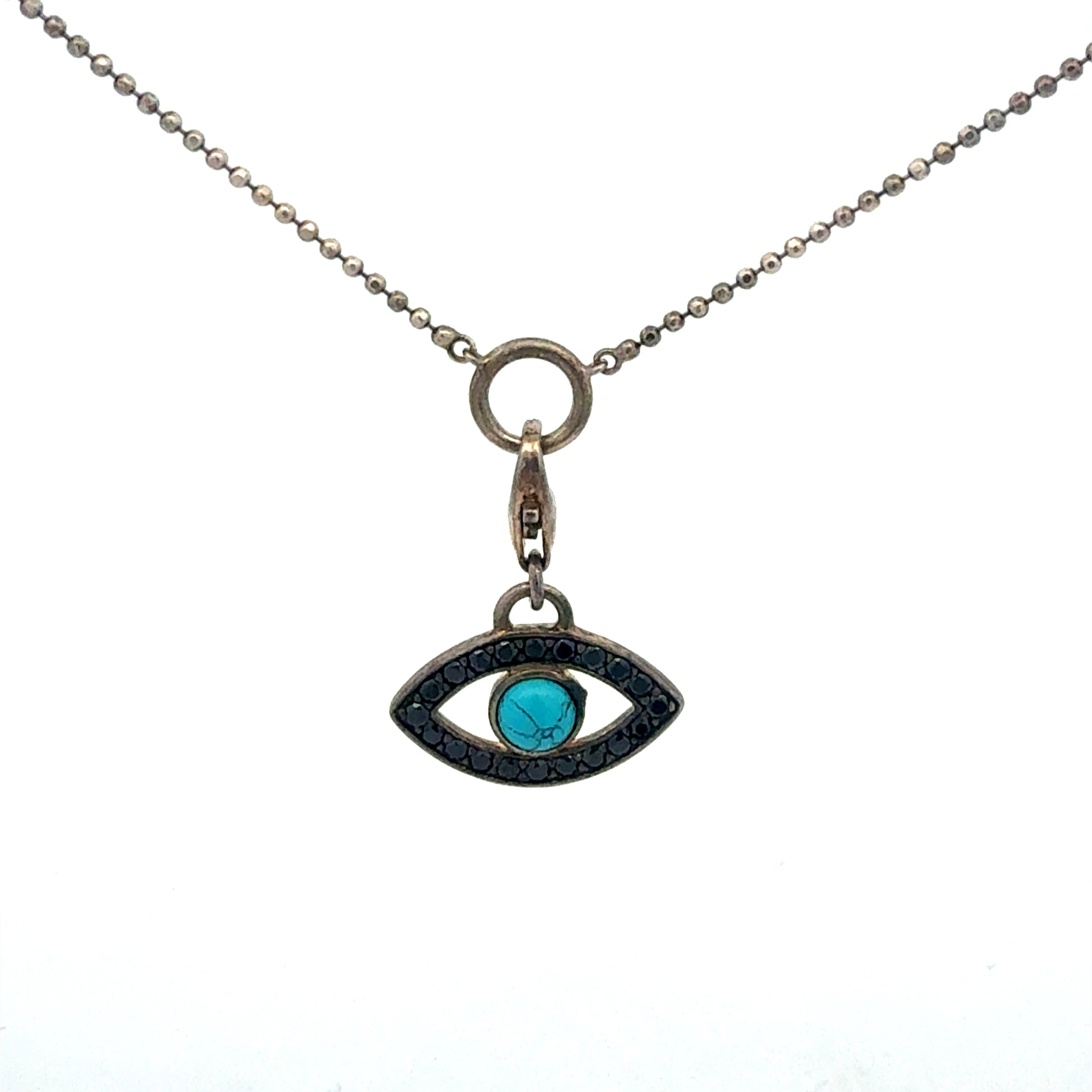 925 Sterling Silber Kette mit Auge-Anhänger, 43 cm Länge