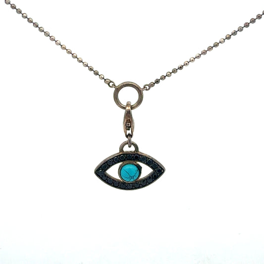 925 Sterling Silber Kette mit Auge-Anhänger, 43 cm Länge
