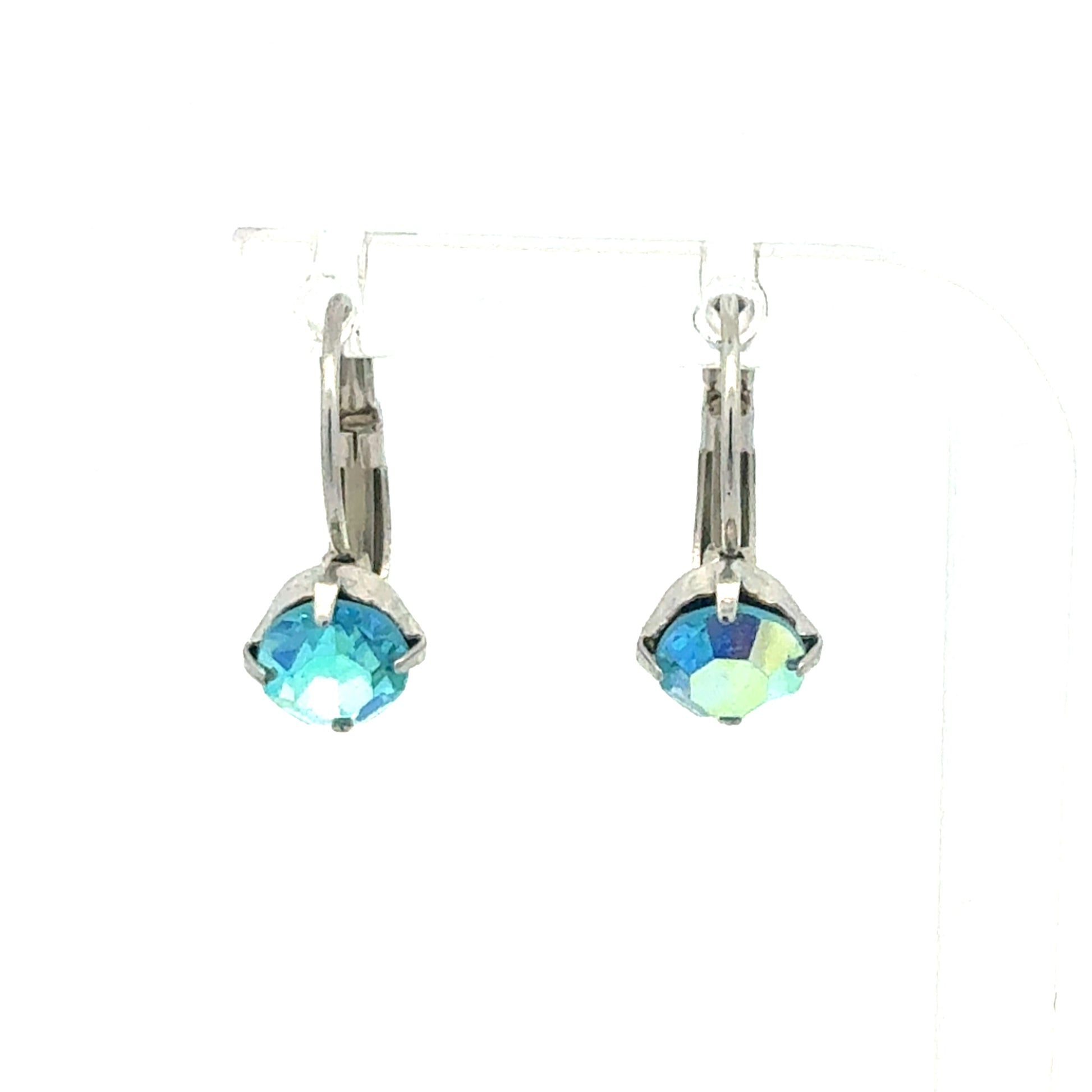 Silber Ohrring 925 mit synthetischen Steinen - Frontansicht