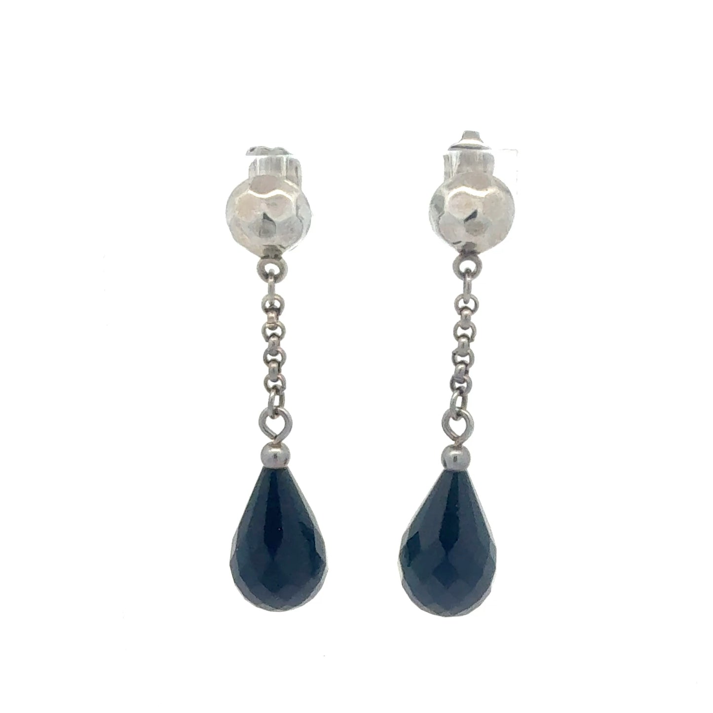 Elegante Onyx Ohrringe aus 925er Sterlingsilber – Detailansicht