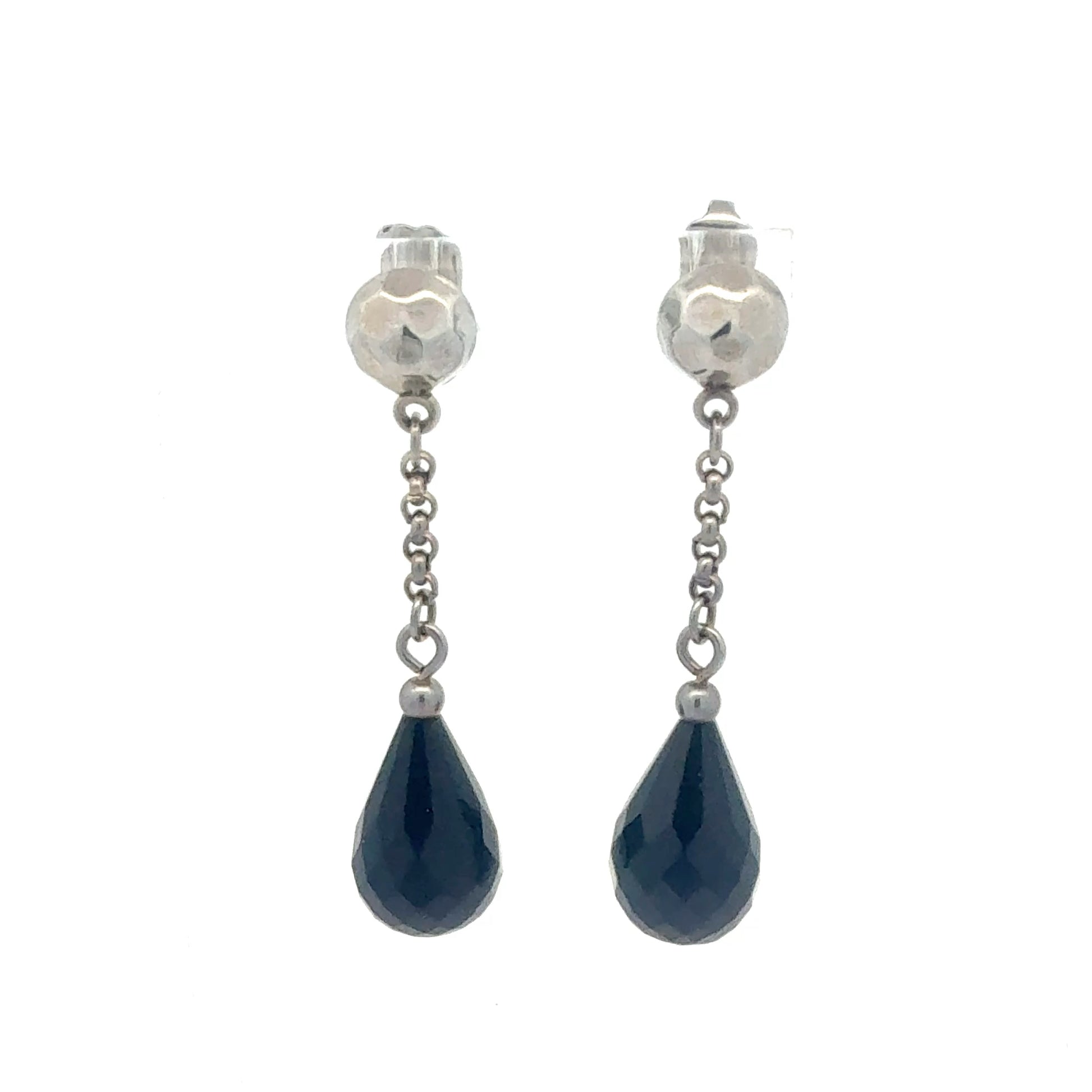 Elegante Onyx Ohrringe aus 925er Sterlingsilber – Detailansicht