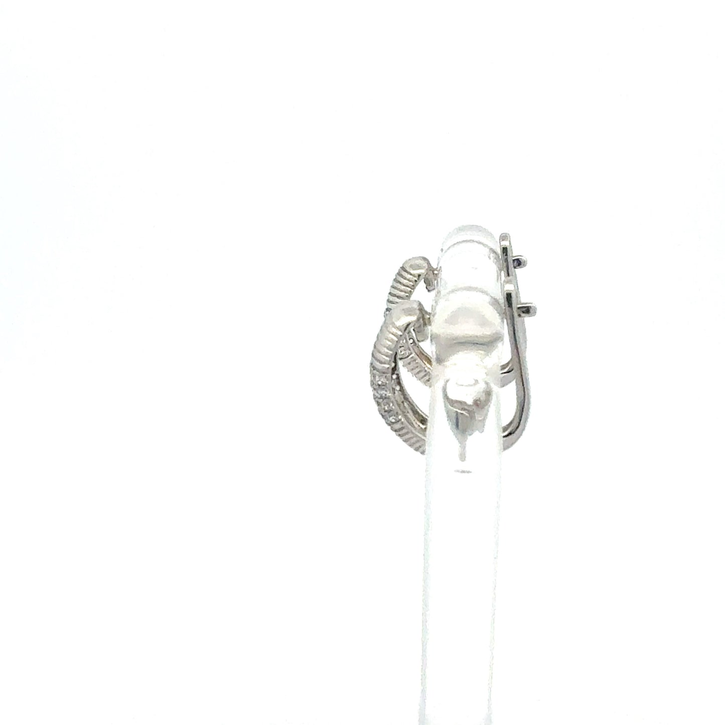 Silber Ohrringe 925 mit Zirkonia - Seitenansicht