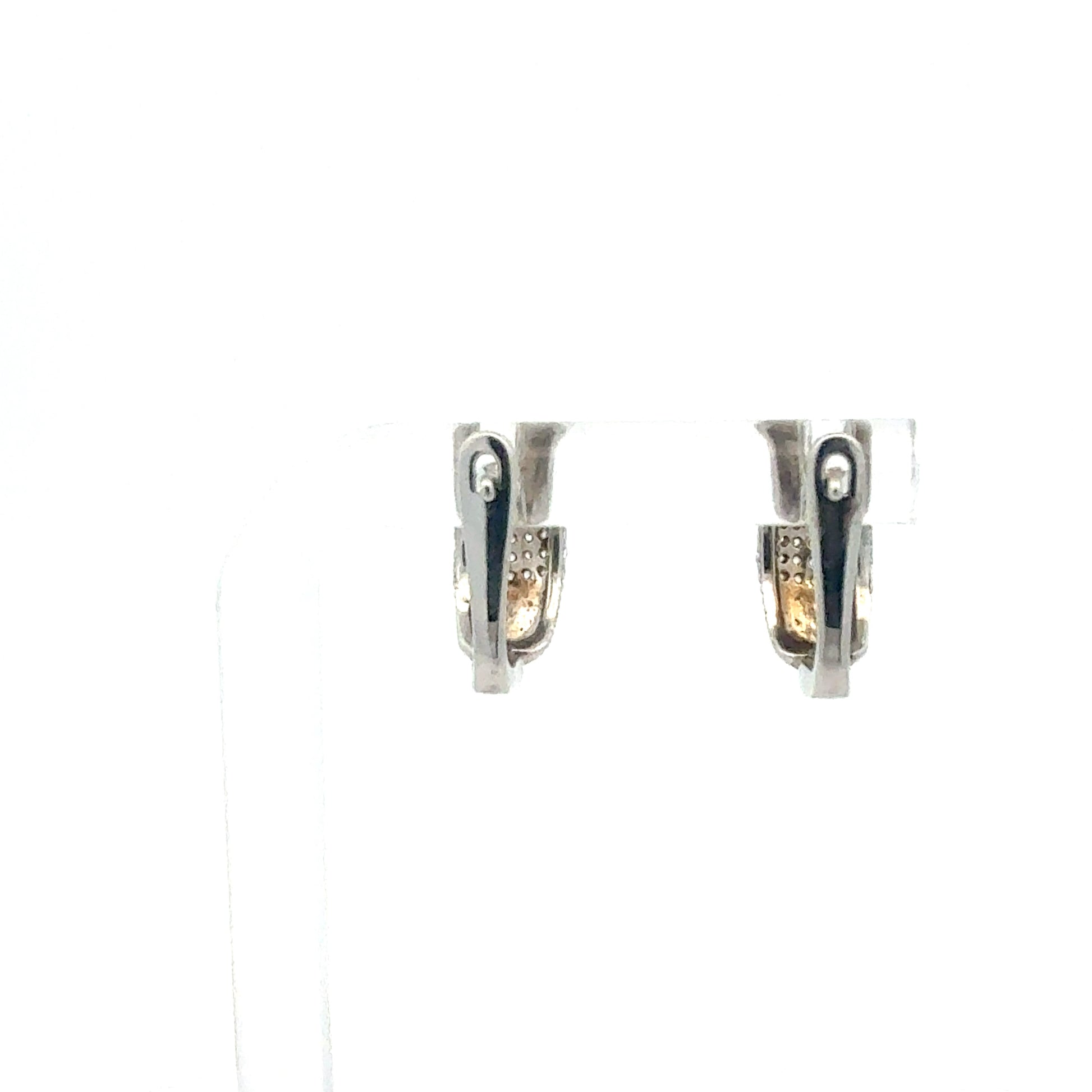 Silber Ohrringe 925 mit Zirkonia - Rückseite Verarbeitung