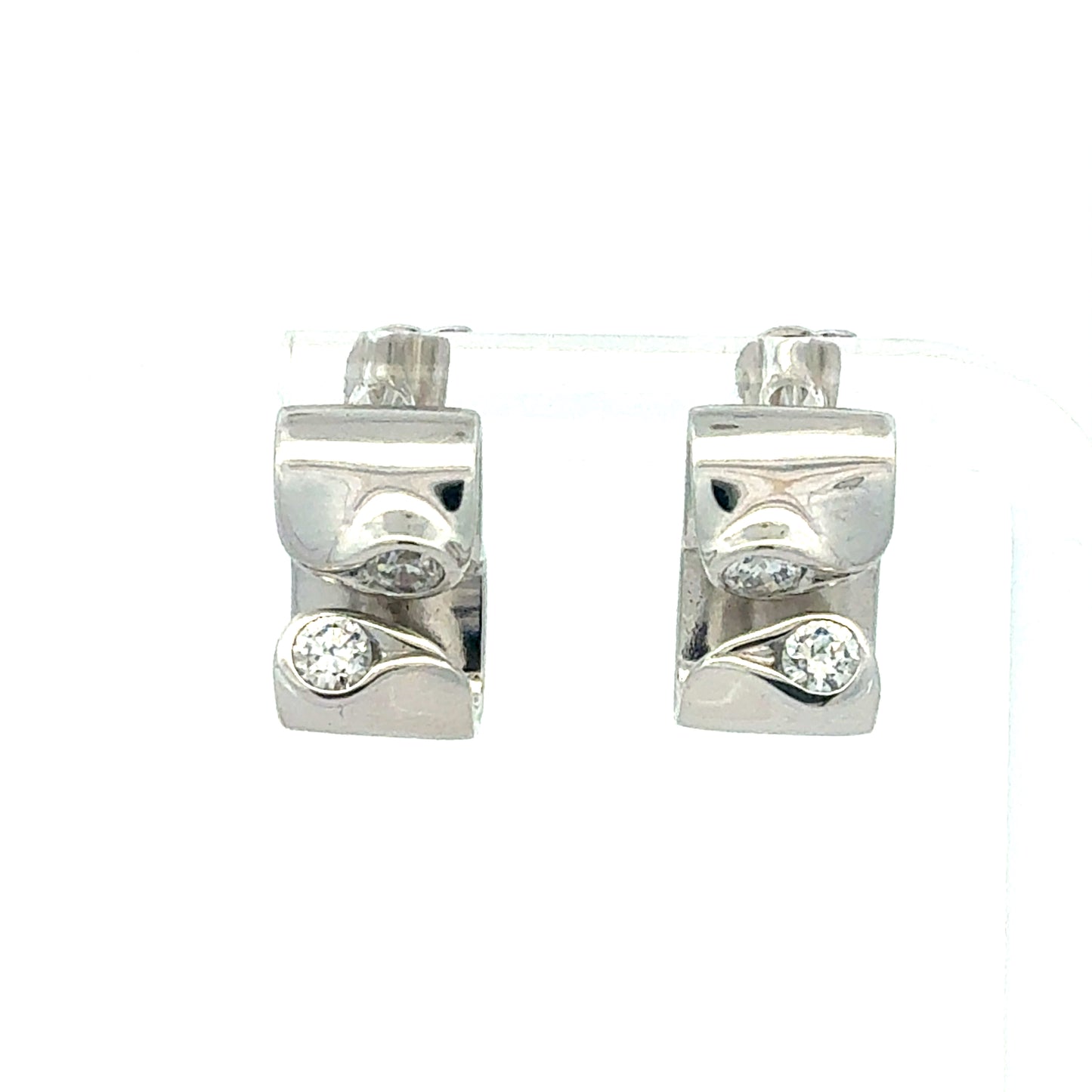 Silber 925 Ohrringe mit Zirkonia-Steinen, 7,76 g - Hauptansicht