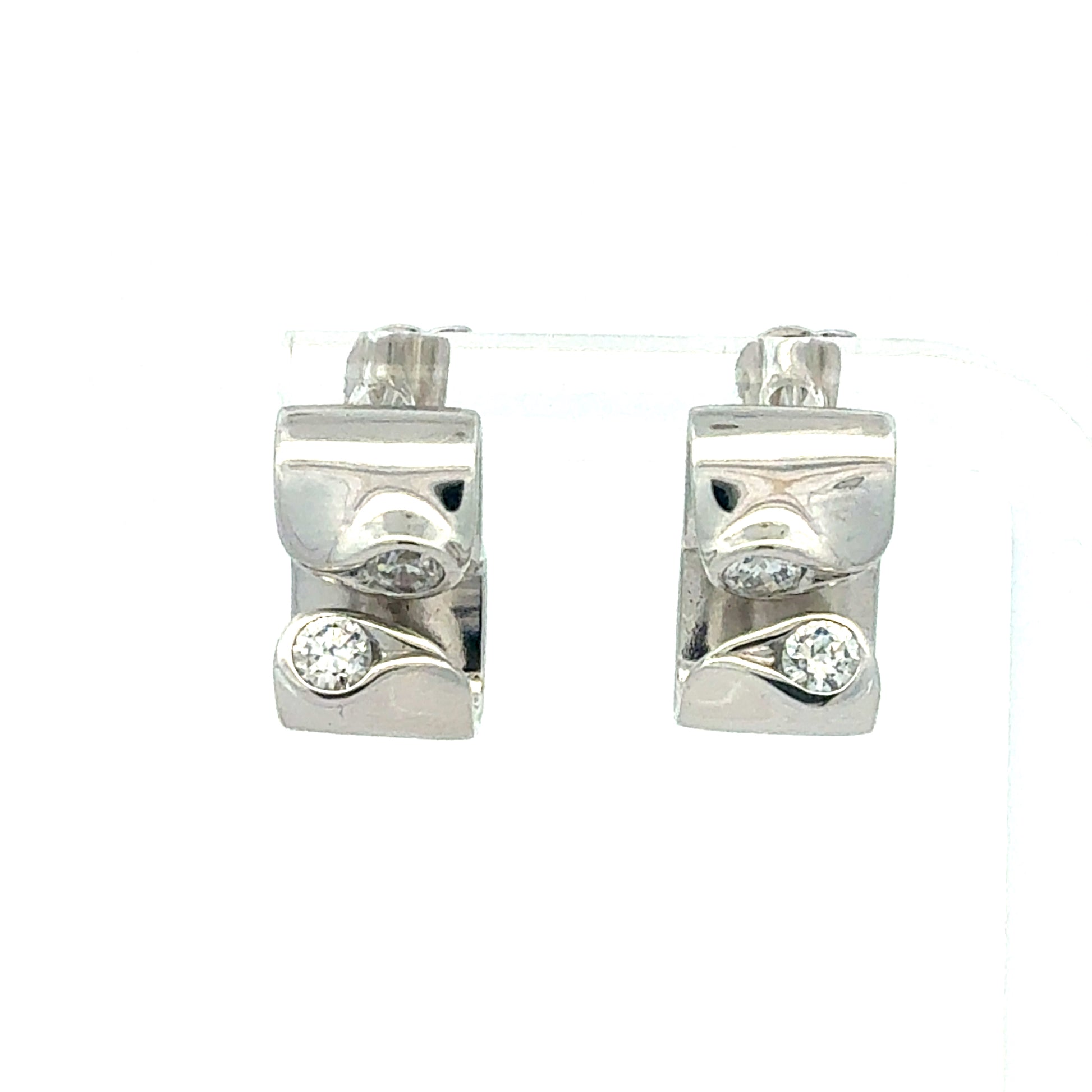 Silber 925 Ohrringe mit Zirkonia-Steinen, 7,76 g - Hauptansicht