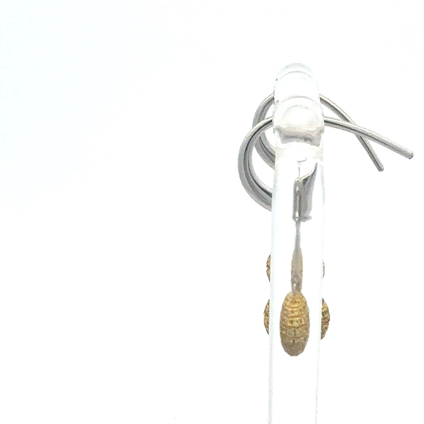 Silber Ohrringe 925 mit gelben Steinen - Seitenansicht