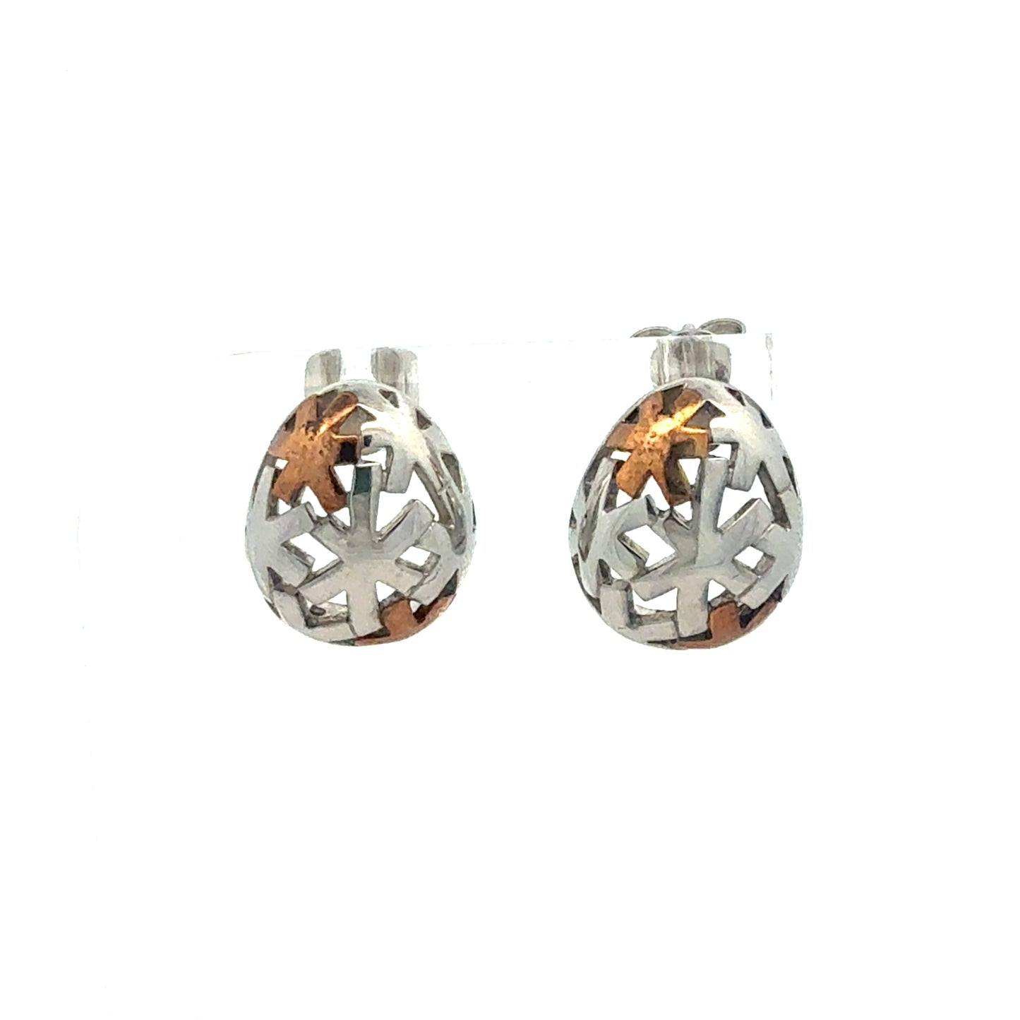 Silber-Ohrringe 925 mit Teilvergoldung – Elegantes Design mit Gold-Akzenten