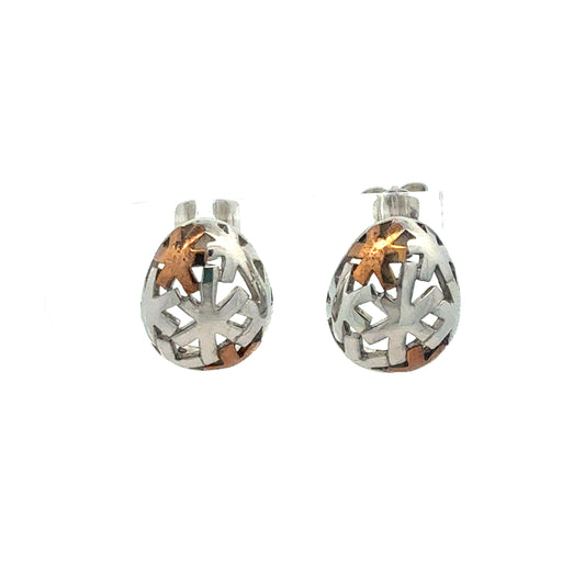 Silber-Ohrringe 925 mit Teilvergoldung – Elegantes Design mit Gold-Akzenten