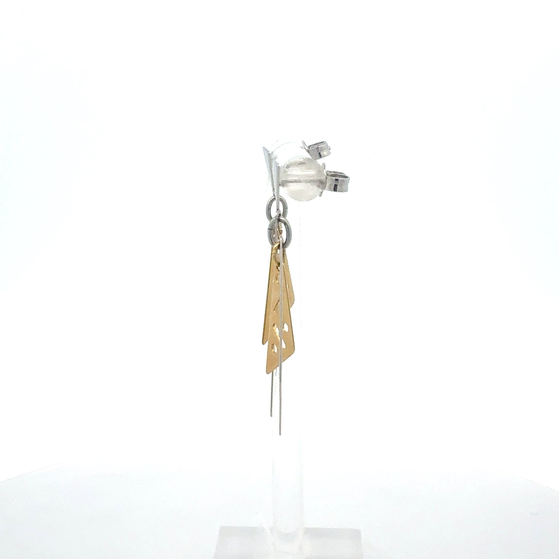 Silber 925 Ohrringe mit Goldveredelung - Detailansicht der zweifarbigen Verarbeitung