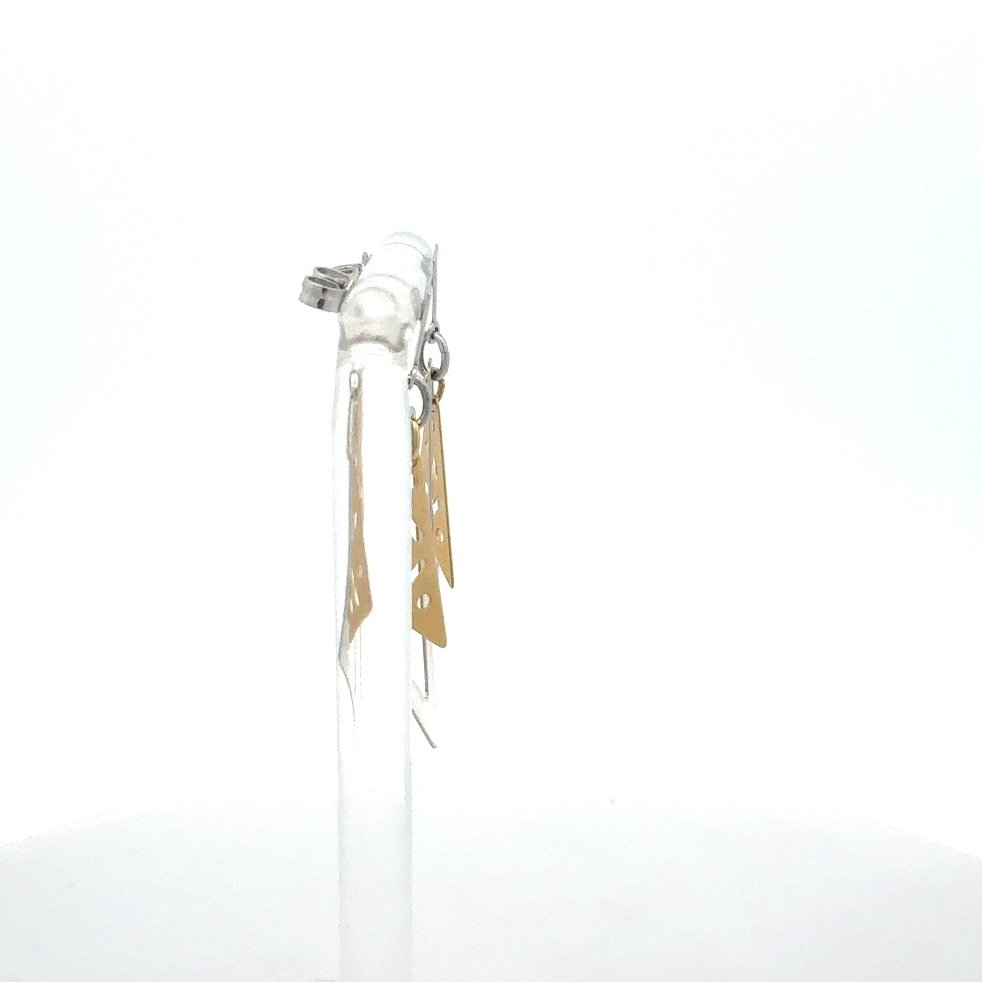 Elegante Ohrringe Silber vergoldet - Seitenansicht zeigt das Design