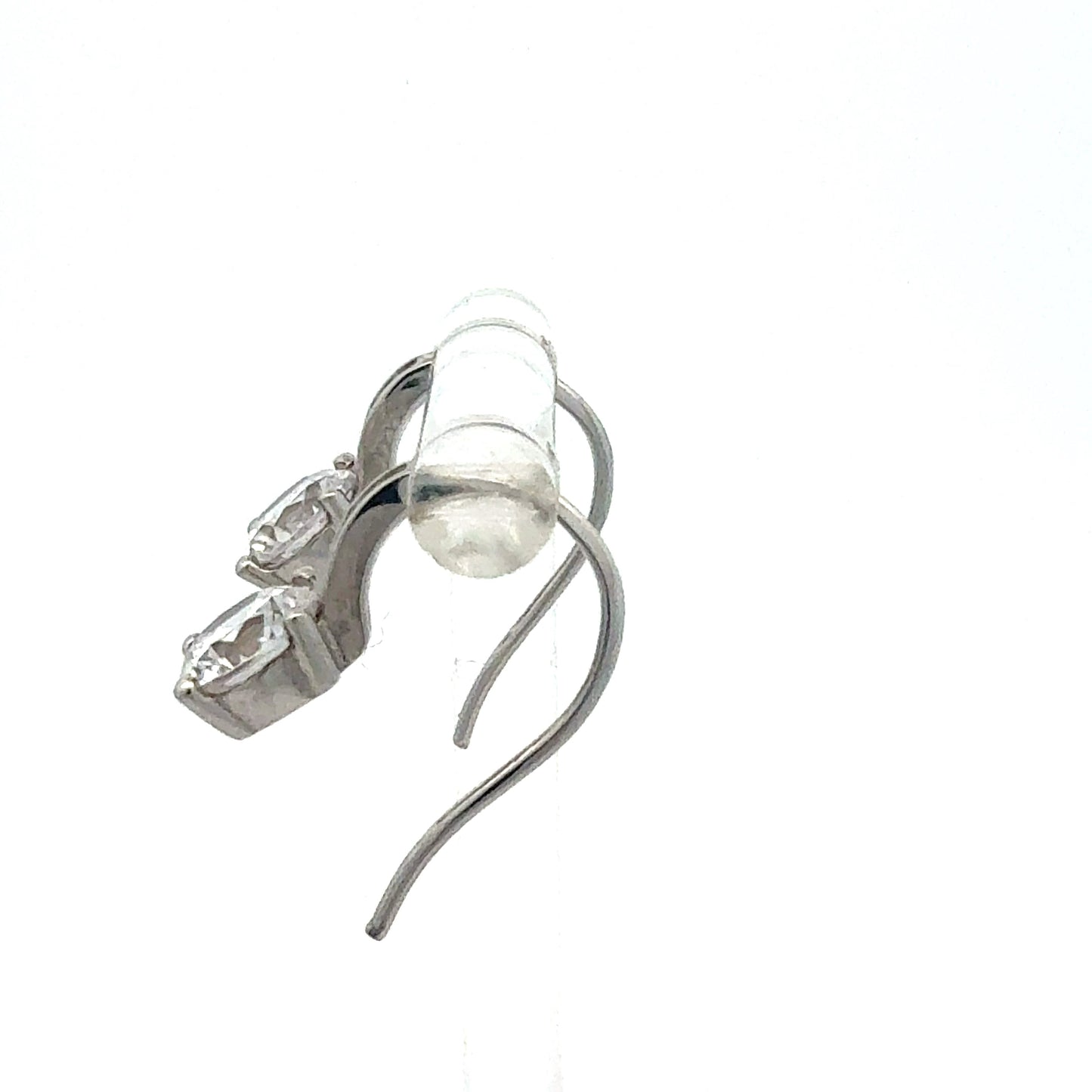 925er Sterlingsilber Ohrringe mit Zirkonia – Seitenansicht zeigt Hänger-Design