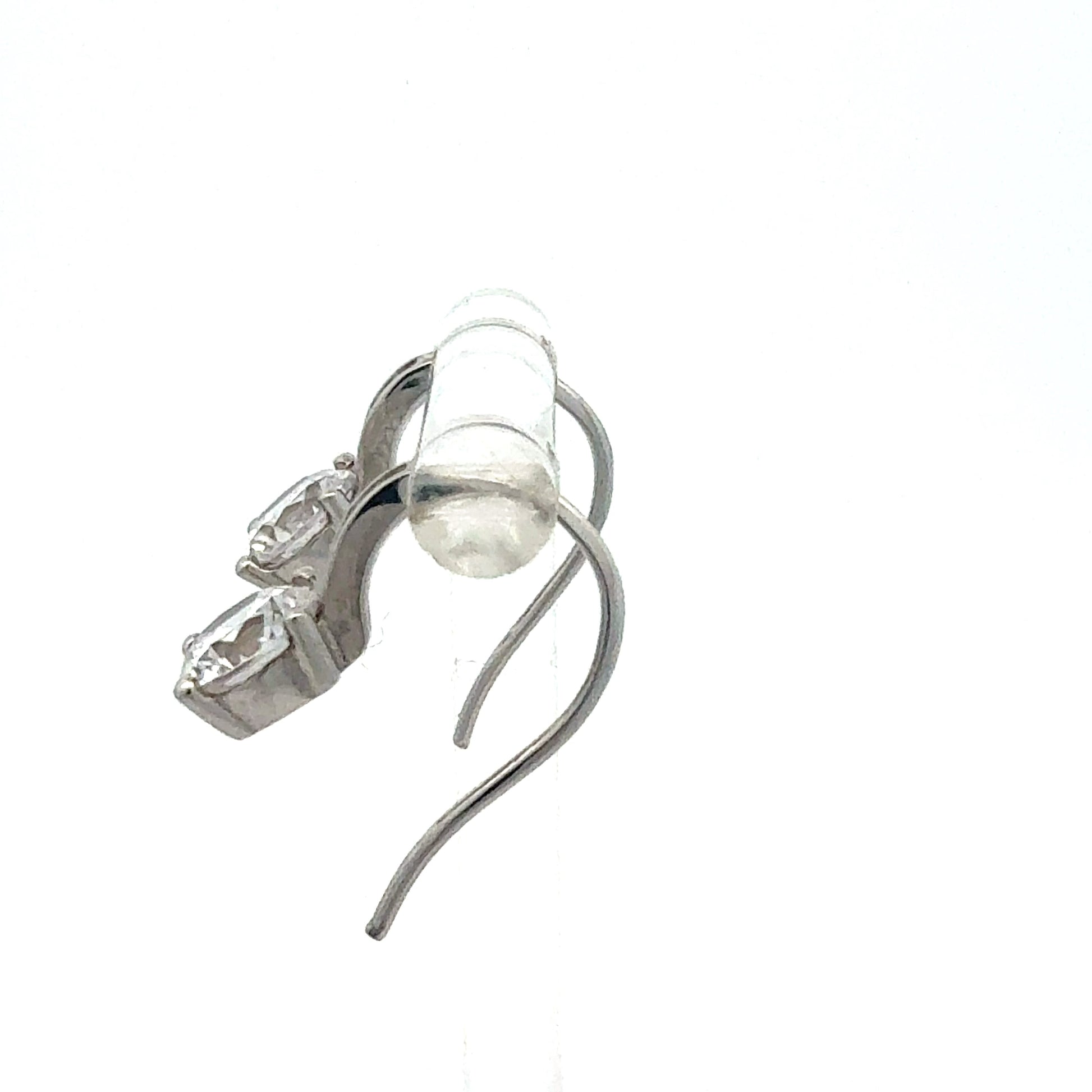 925er Sterlingsilber Ohrringe mit Zirkonia – Seitenansicht zeigt Hänger-Design