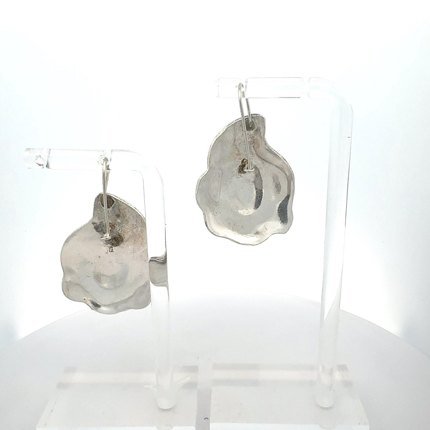 Onyx Silber-Ohrringe 21,68g - Verarbeitung und Design Rückansicht
