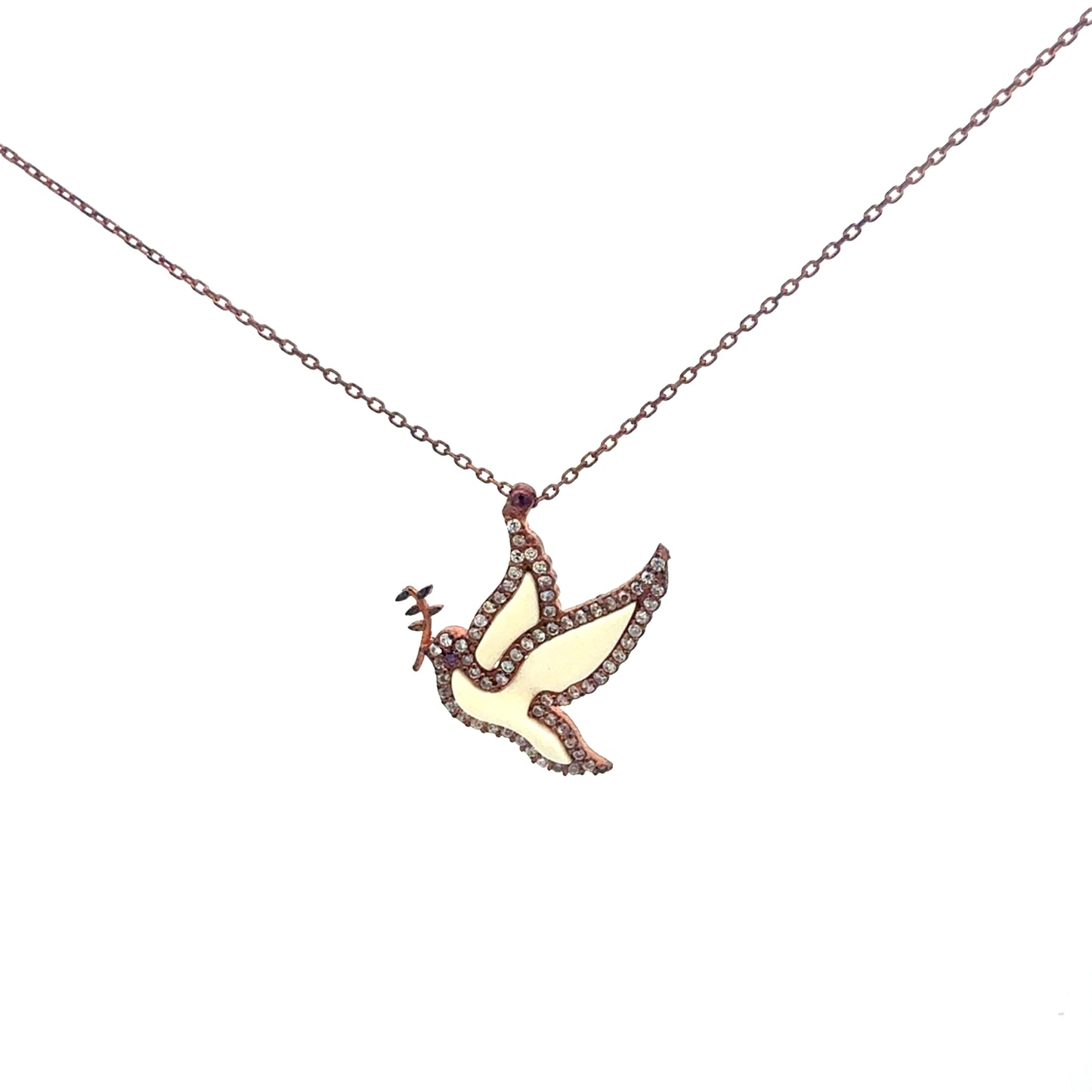 Rosévergoldete Silberkette 925 mit Freiheitstauben-Anhänger – Eleganter Schmuck von Juwelier Alen