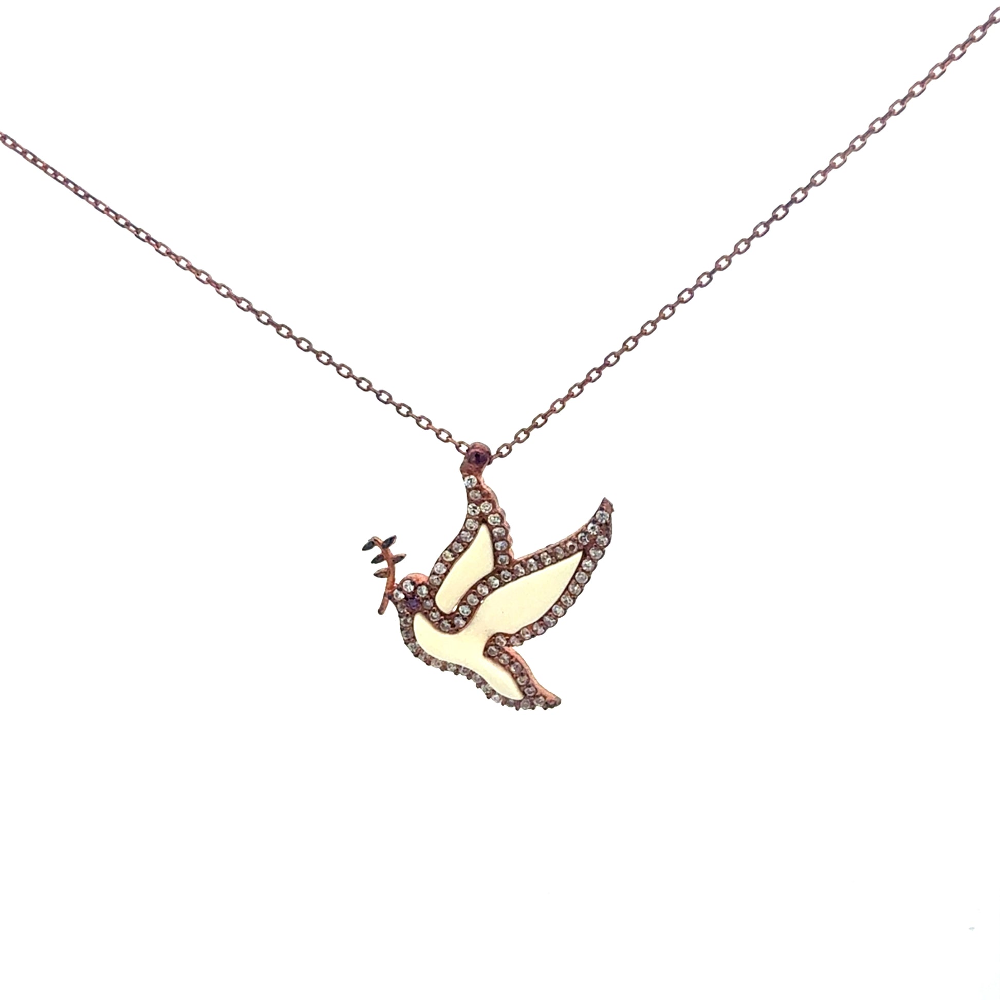 Rosévergoldete Silberkette 925 mit Freiheitstauben-Anhänger – Eleganter Schmuck von Juwelier Alen