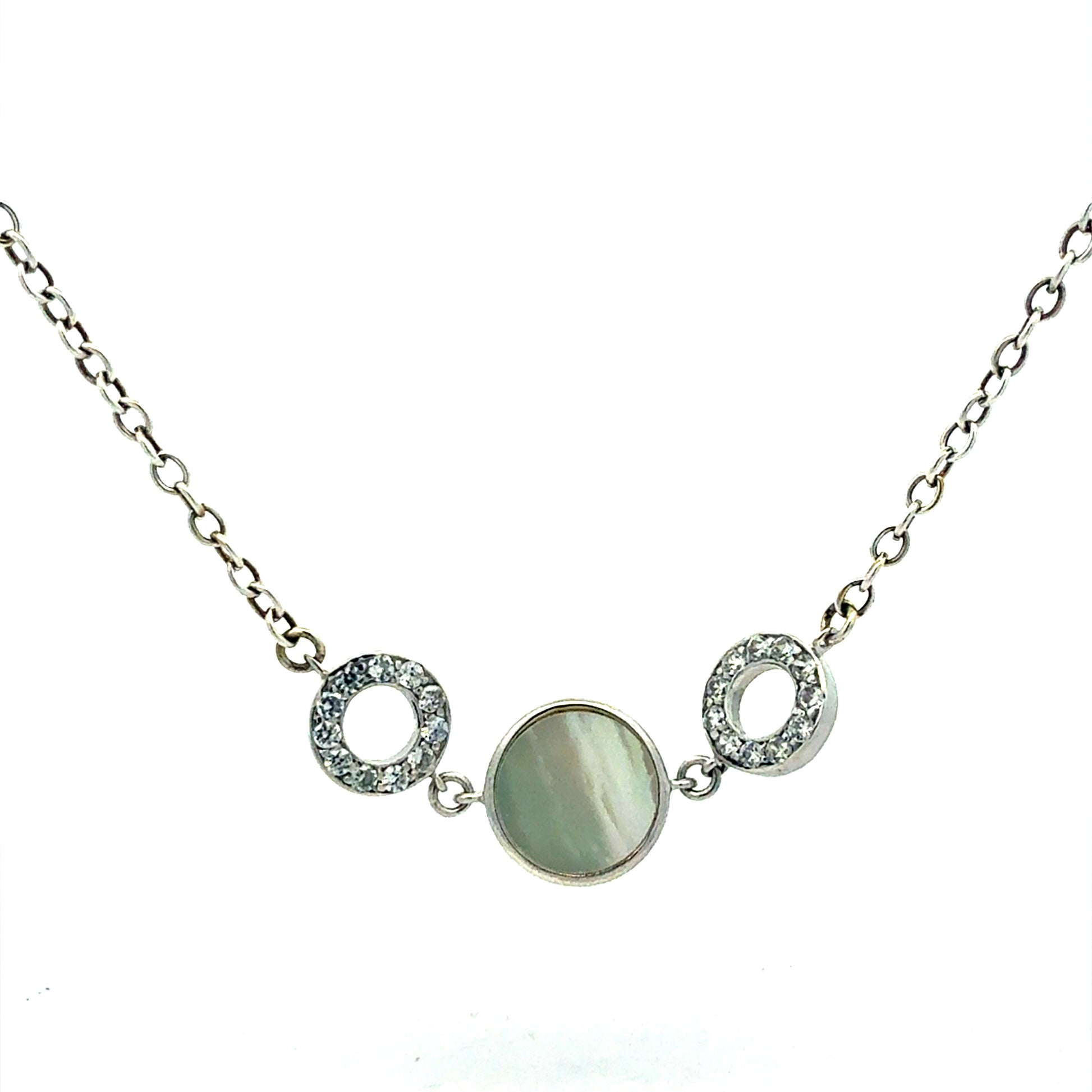 Thomas Sabo Silberkette 925 mit drei Kreisen - Frontansicht