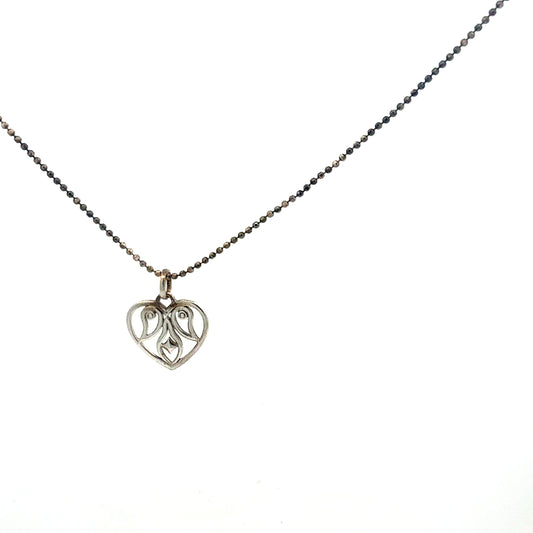 Kette Silber 925 – 2,98 g, 45 cm mit Herz-Anhänger und 3 Zirkonia Anhänger Juwelier Alen