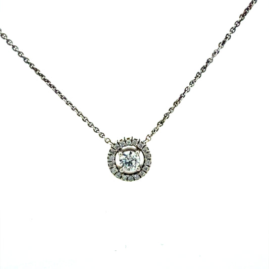 Silberkette 925 mit Zirkonia Anhänger Frontansicht 46 cm