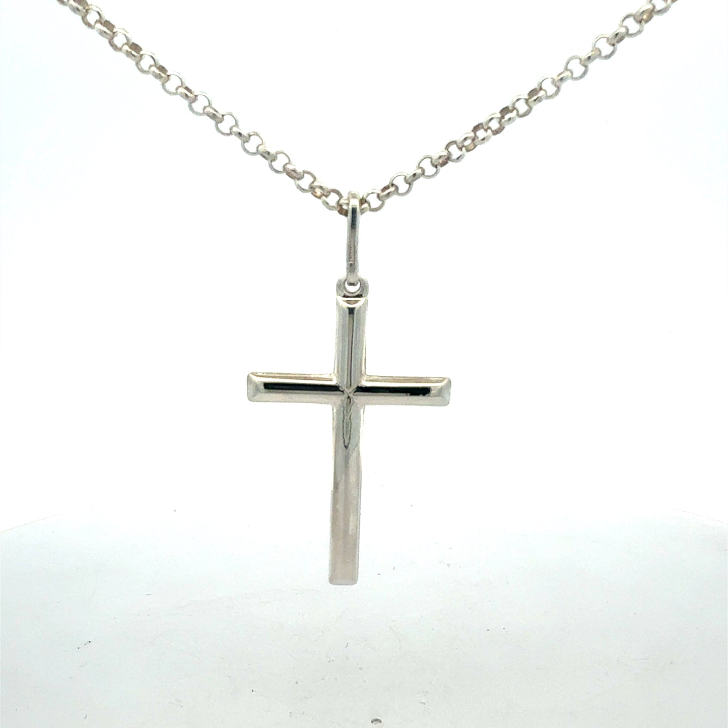 925 Silber Kette mit Kreuz-Anhänger Detailansicht
