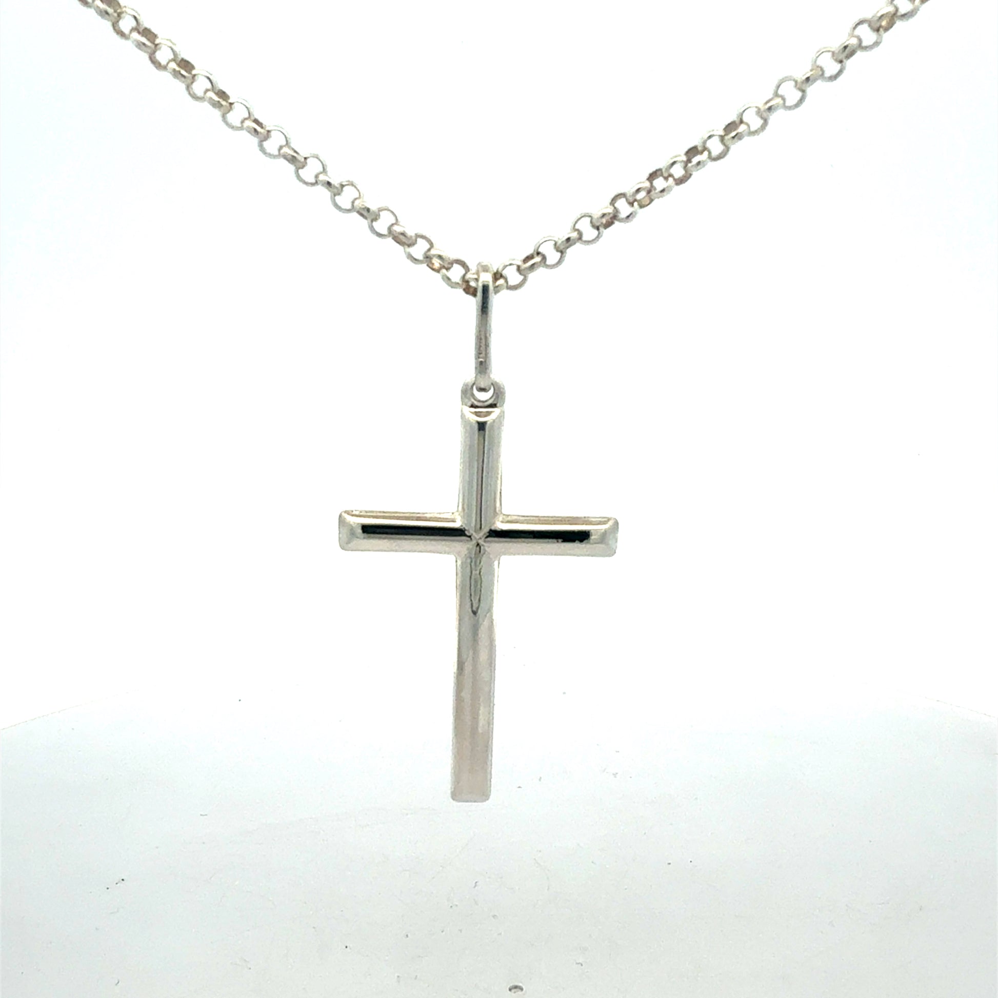 925 Silber Kette mit Kreuz-Anhänger Detailansicht
