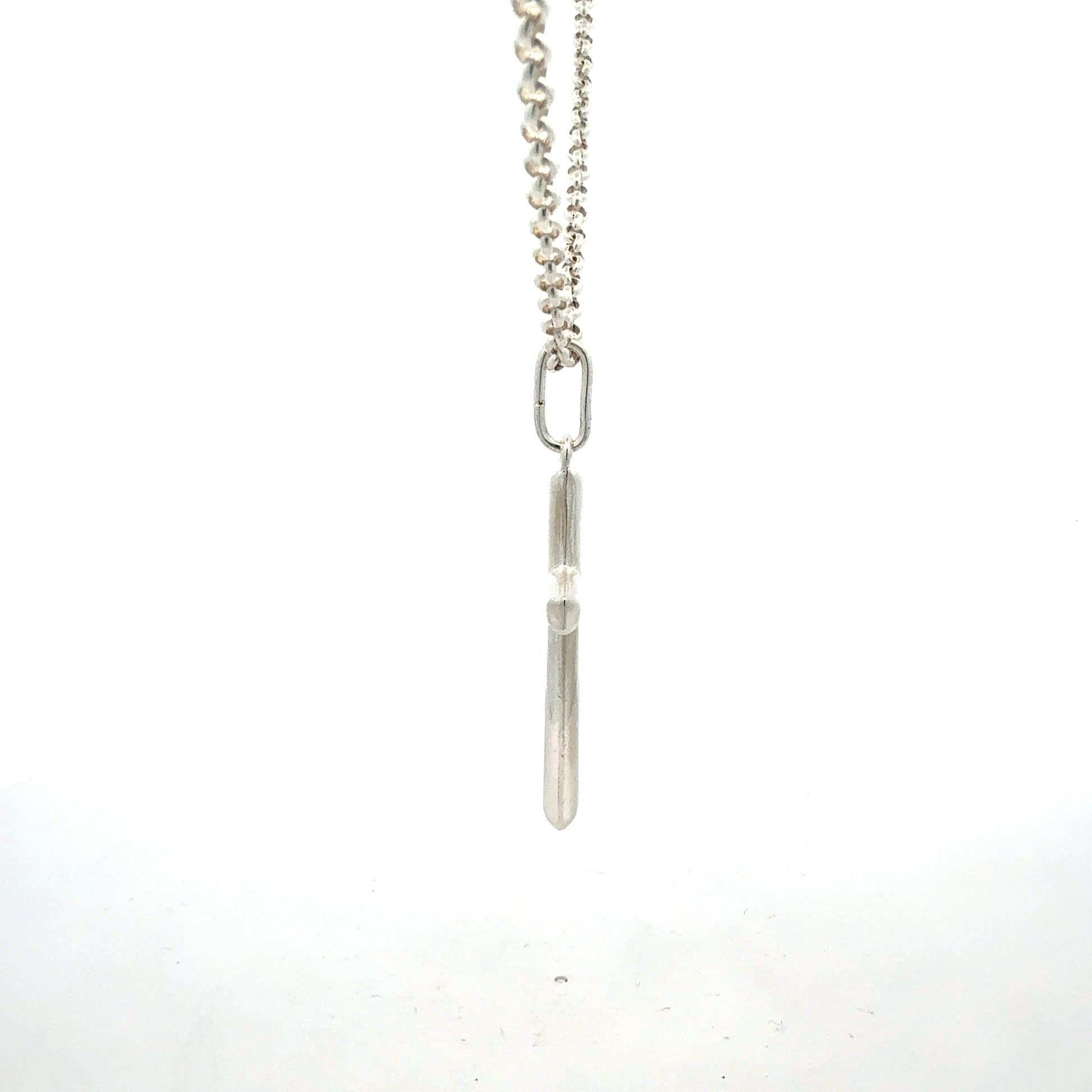 925 Silber Kette mit Kreuz-Anhänger Gesamtansicht Seite