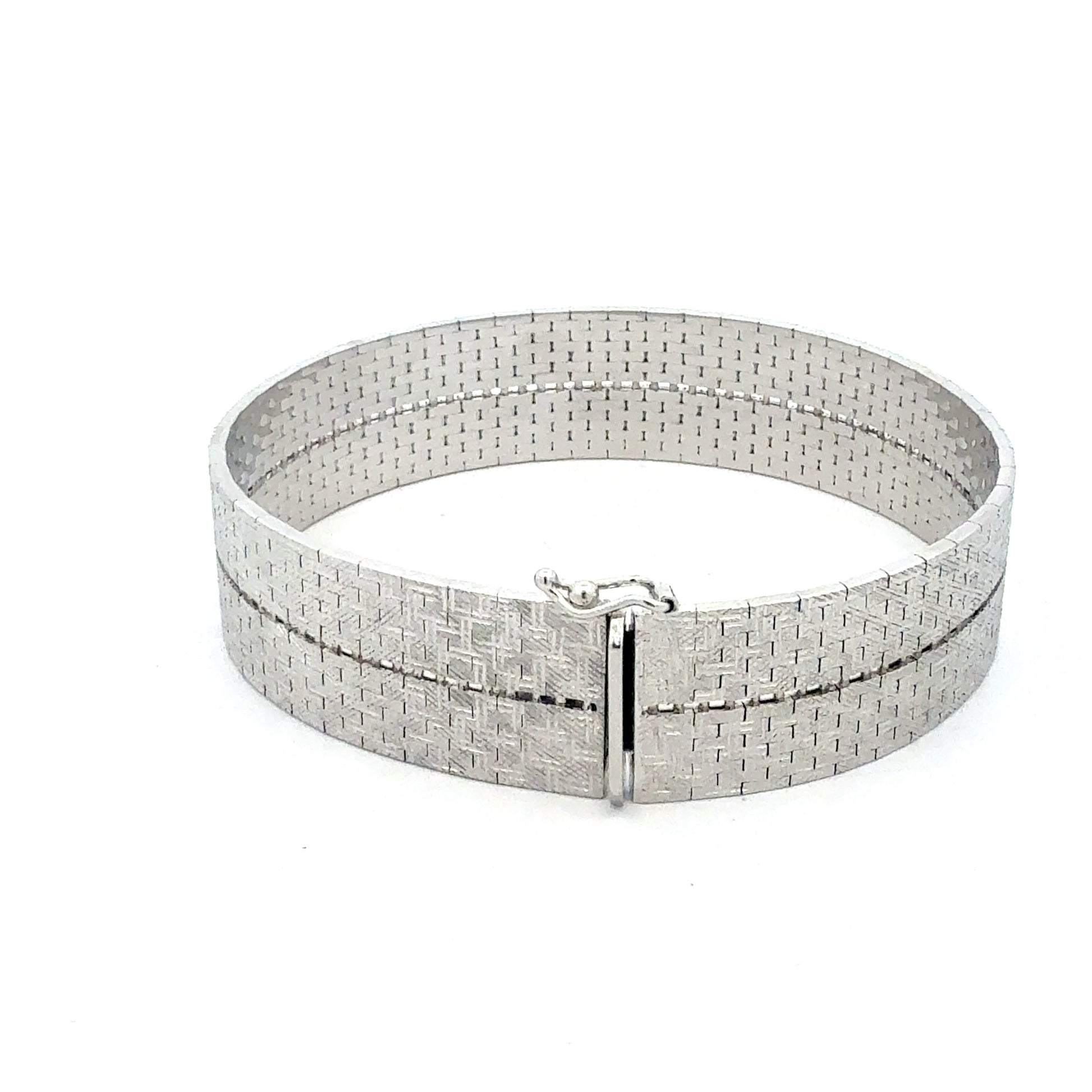 Sterling Silber Armband 20cm - Seitenansicht mit Verschluss
