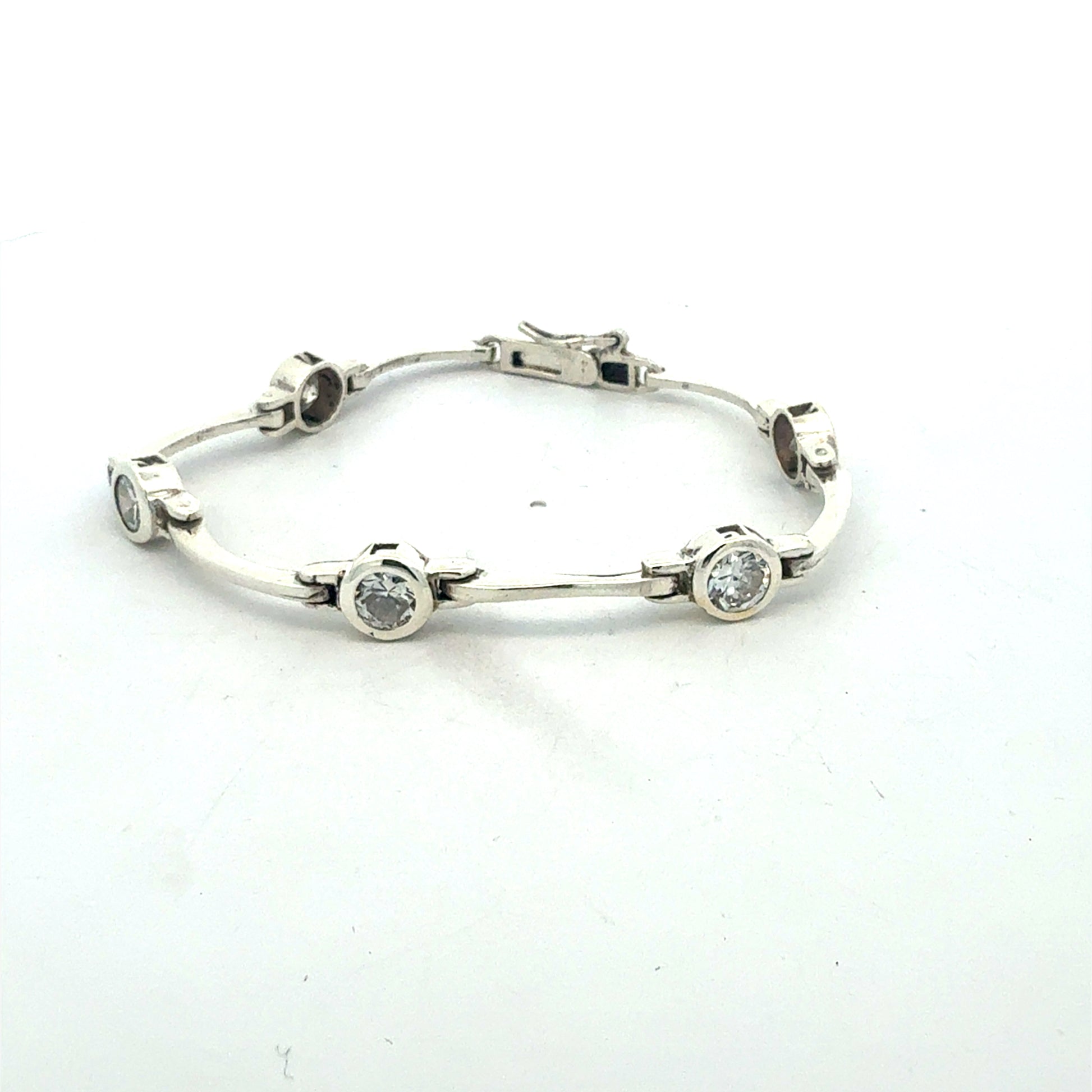 Silberarmband 925 mit Zirkonia-Steinen – Gesamtansicht