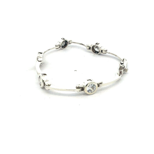 Armband Silber 925 – 11,84 g, 19 cm mit Zirkonia-Steinen Armband Juwelier Alen