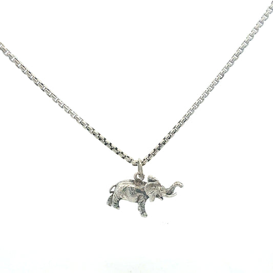 Silberkette 925 mit Elefanten-Anhänger, 45 cm Länge, Gesamtansicht
