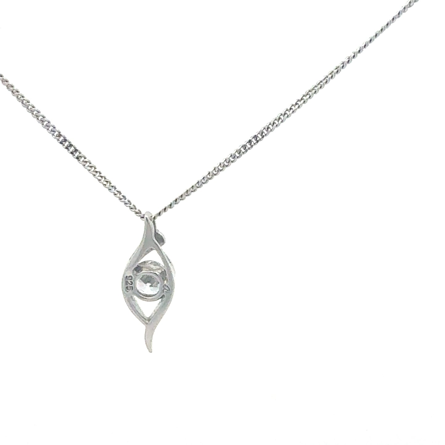 Kette Silber 925 – 2,84 g, 44 cm mit Anhänger und Zirkonia