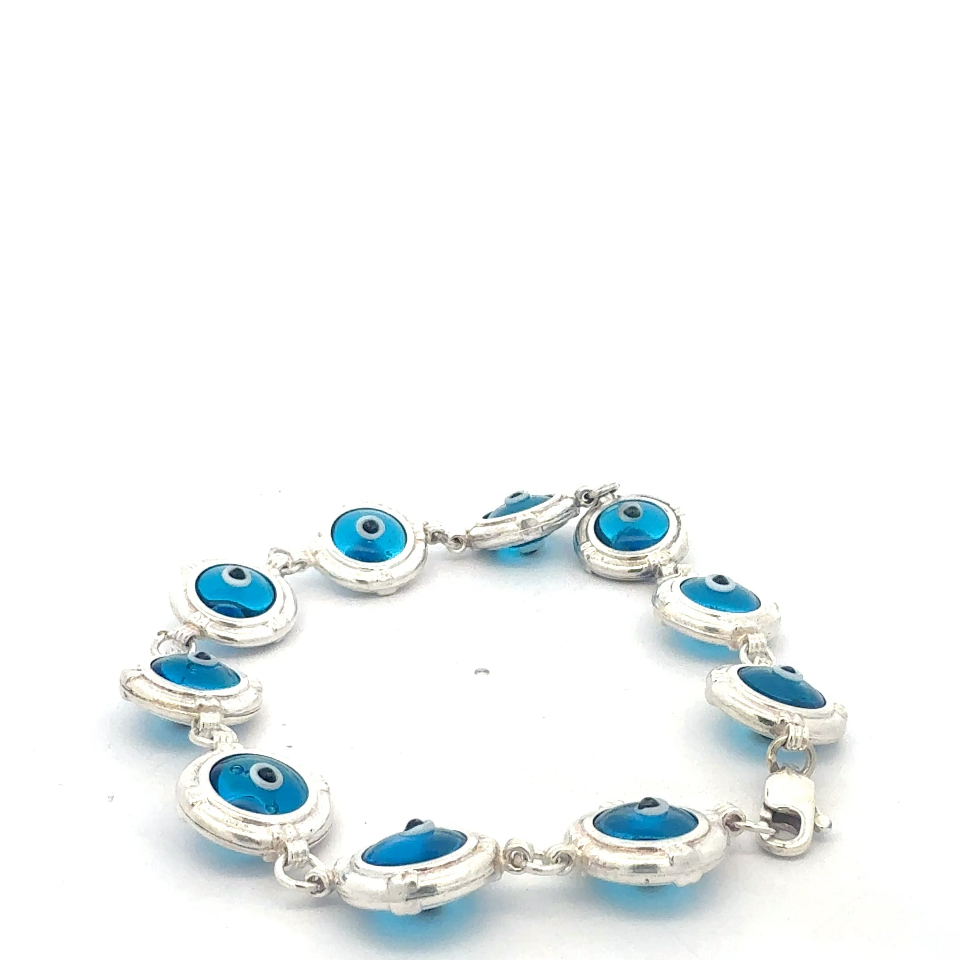 Armband Silber 925 mit blauen Nazar-Steinen Detailansicht